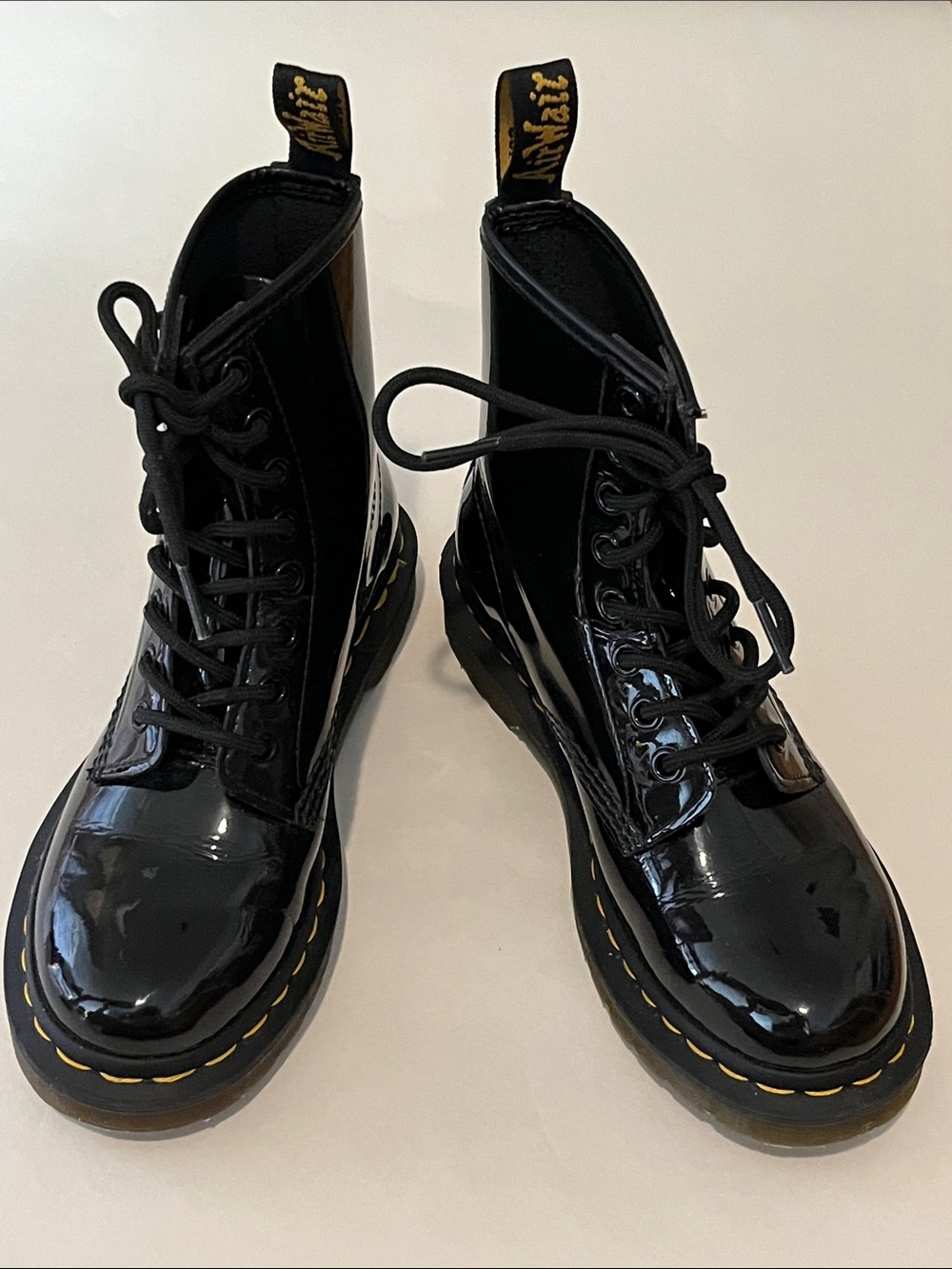 Dr. Martens Patent Leather Combat Boots (almost new) - Women size 5